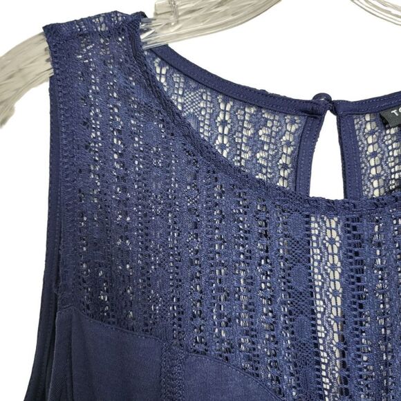 NEW Torrid Midi Jersey Trapeze Sleeveless Asymmetrical Hem Blue Dress Size 1X - Picture 5 of 10
